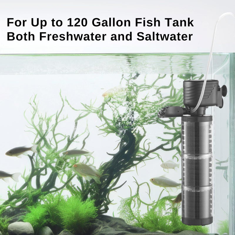 SainSmart XpertMatic 3 Stages 475 GPH Aquarium Filter for Up to 120 Gallon Fish Tank, Modern Style, Black ABS Material, Aquarium Filter, Pond Filter - Image 4